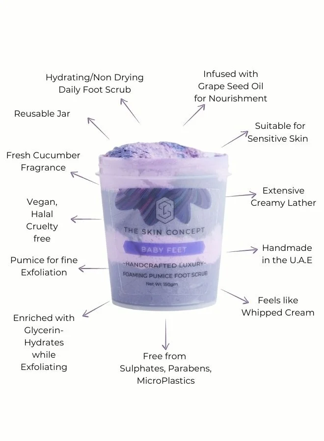 The Skin Concept  The Skin Concept Pumice Foaming Foot Scrub - Baby Feet for Women | Best Price UAE